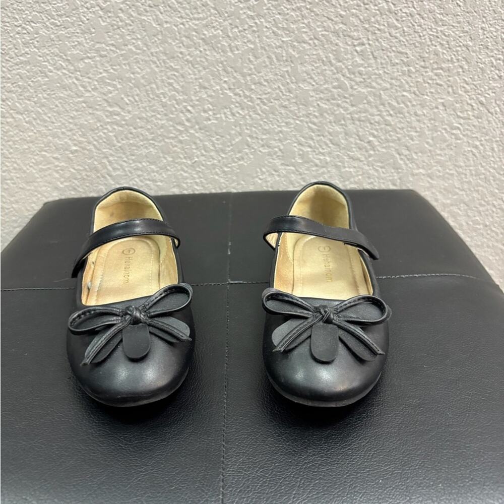 Hehainom Black Dress Shoes Kids with Bow Girls Size 1
